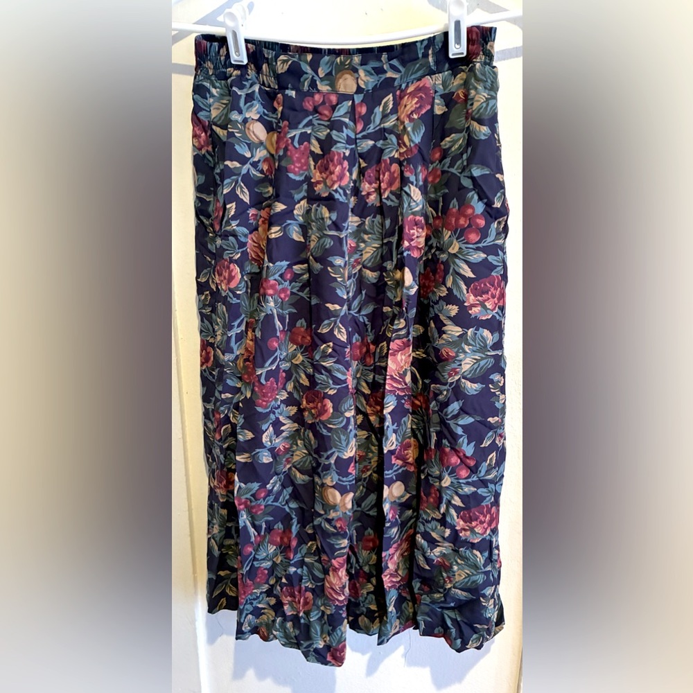 Vintage PS sport wide leg floral pleated crop pants